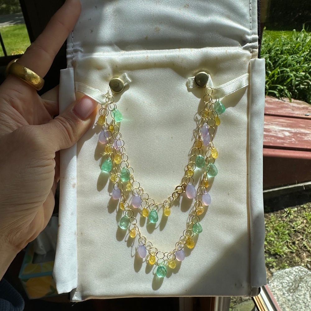 Mallary Marks 18k yellow gold and various stones spun sugar necklace